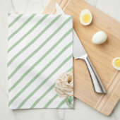 アースカラーの花 ボヘミアンスタイル エレガントなサグリーン キッチンタオル (四つ折り)