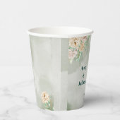 アースカラーの花 ボヘミアンスタイル エレガントなサグリーン 紙コップ (右)