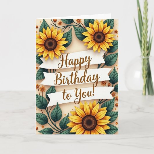 アースカラーの誕生日カード カード (正面)