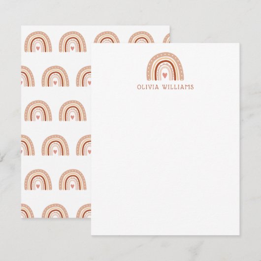 アースカラーパステルボホーレインボーオリジナルステーショナリー ノートカード (正面/裏面)