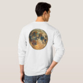 アースカラーフルムーンデザイン - 美しい宇宙のS Tシャツ (裏面フル)