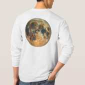 アースカラーフルムーンデザイン - 美しい宇宙のS Tシャツ (裏面)
