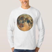 アースカラーフルムーンデザイン - 美しい宇宙のS Tシャツ (正面)