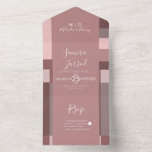 アースカラーブロック ウェディングオールインワン招待状 オールインワン招待状 (内側)