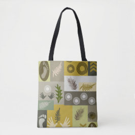 アースカラー抽象芸術トート トートバッグ