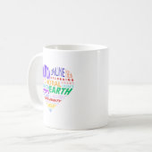 アースクワイアのワードクラウド コーヒーマグカップ (正面左)