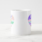アースクワイアのワードクラウド ジャンボコーヒーマグカップ (正面)