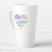 アースクワイア ワードクラウド カフェラテマグ (左アングル)