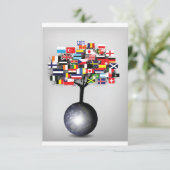 アースグローブウィズツリーフラグ招待状 招待状 (スタンド正面)