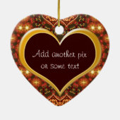 アースゴールデンハートフォトバレンタインオーナメント セラミックオーナメント (裏面)