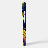 アースゴールドとクールブルーの流体抽象アートプリント Case-Mate iPhoneケース (裏面 / 左)