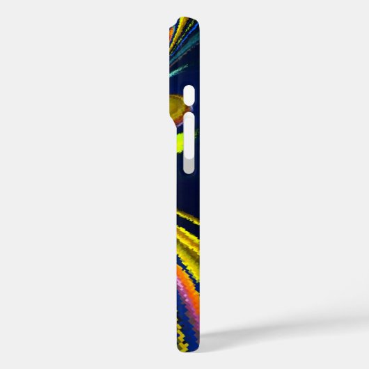 アースゴールドとクールブルーの流体抽象アートプリント Case-Mate iPhoneケース (裏面 / 左)