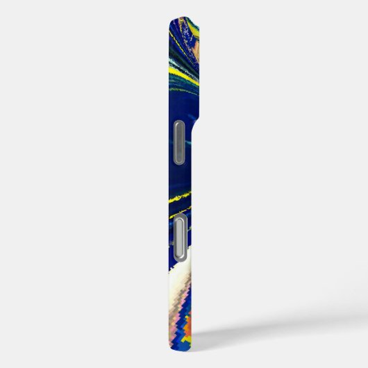 アースゴールドとクールブルーの流体抽象アートプリント Case-Mate iPhoneケース (裏面 / 右)