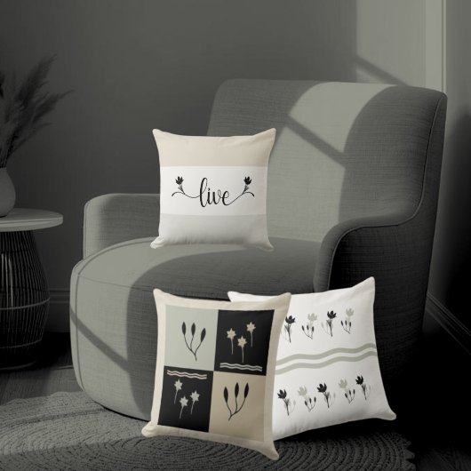 アースストライプのトーン"ライブ"装飾装飾用クッション クッション