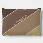 アースストライプトーンと名前をカスタムする アクセサリーポーチ (正面)