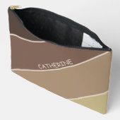 アースストライプトーンと名前をカスタムする アクセサリーポーチ (見開き)