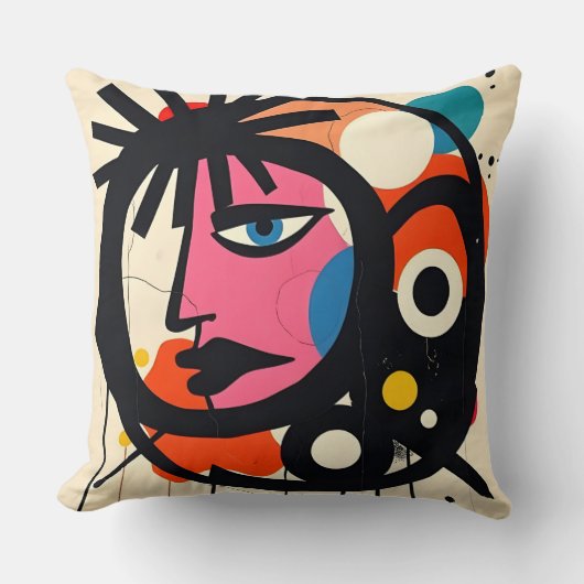 アースタイリッシュトポップ・アートのデザイン クッション (正面)