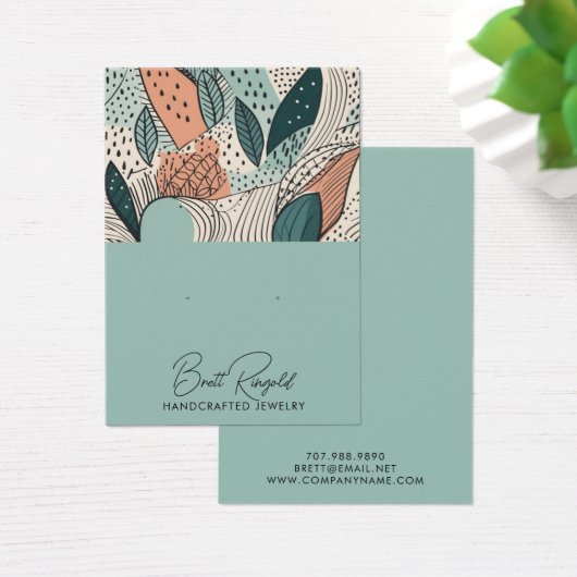 アーステイ モダン ボヘミアンスタイル オレンジクリーム イヤリング ディスプレイカード (デスク)