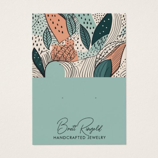 アーステイ モダン ボヘミアンスタイル オレンジクリーム イヤリング ディスプレイカード (正面)