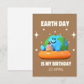 アースデイの誕生日 4月22日 招待状 (正面/裏面)