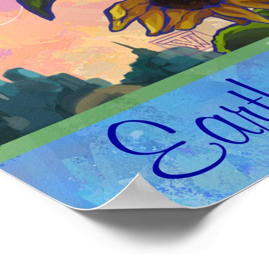 アースデイひまわりポスター ポスター (角)