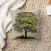 アースデイエコ辞書プリントヴィンテージオーク材 クッション (ブランケット)