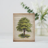 アースデイエコ辞書プリントヴィンテージオーク材 ポストカード (スタンド正面)