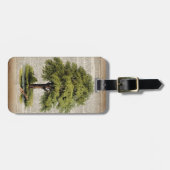 アースデイエコ辞書プリントヴィンテージオーク材 ラゲッジタグ (正面横)