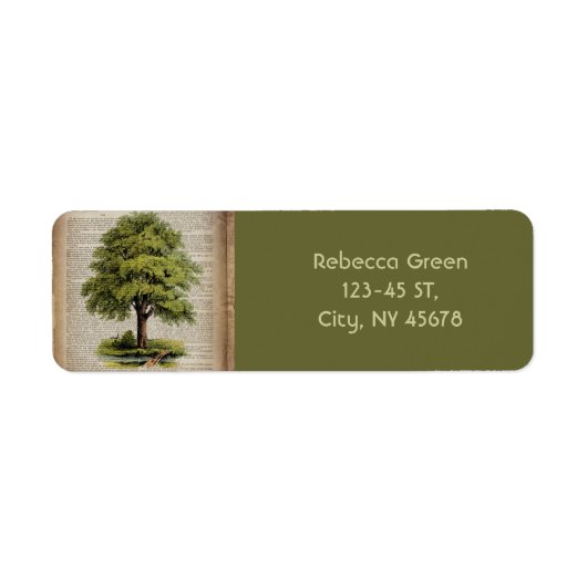 アースデイエコ辞書プリントヴィンテージオーク材 ラベル (正面)