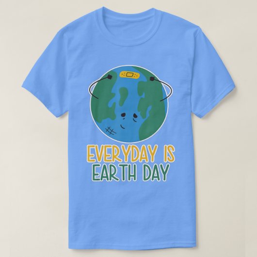 アースデイカッコいいデザインが環境意識を愛 Tシャツ (デザイン正面)