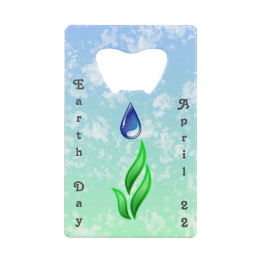 アースデイキーチェーンボトルオープナー クレジットカード栓抜き (正面)