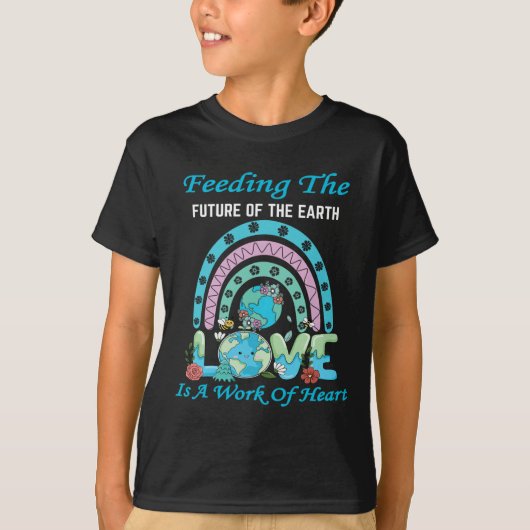 アースデイシェフランチレディ食べ物を与えズはHeaの仕事である Tシャツ (正面)