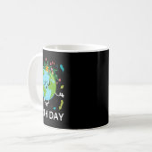 アースデイシャツフローラかわいい平和な惑星Ea コーヒーマグカップ (正面左)