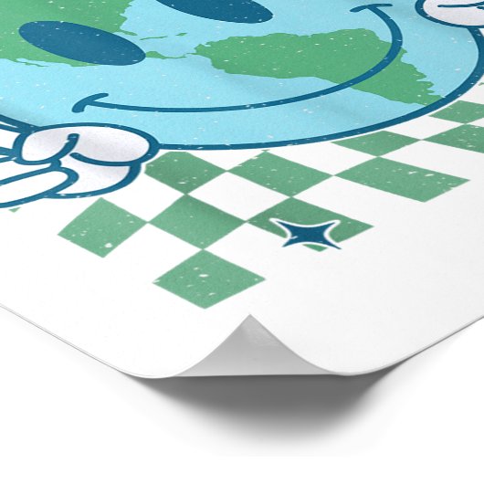 アースデイデイデイデイリースマイル顔ヒッパイプラネットアニーブ ポスター (角)