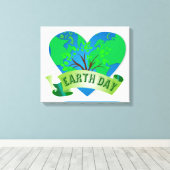 アースデイハート自然植物の木海 キャンバスプリント (インサイチュ (ウッドフロア))