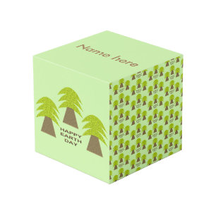 アースデイパーソナライズされたツリー フォトキューブ