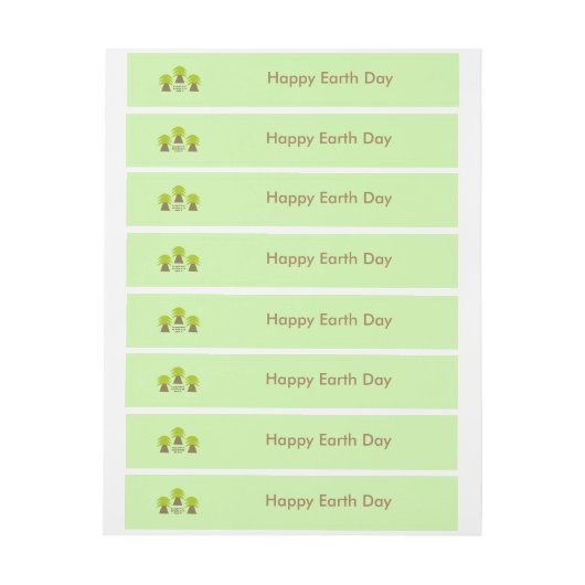 アースデイパーソナライズされたツリー ラップアラウンド宛名ラベル (シート)