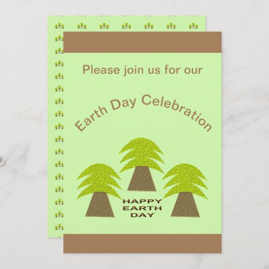アースデイパーソナライズされたツリー 招待状 (正面/裏面)