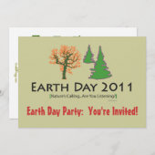 アースデイパーティの招待状 招待状 (正面/裏面)