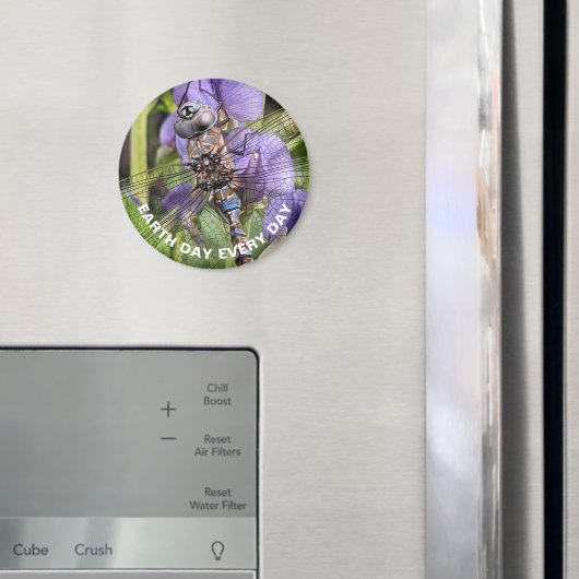 アースデイブルーアイドダーナードラゴンフライの花 マグネット (インサイチュ (冷蔵庫))