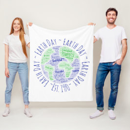 アースデイワードアート フリースブランケット