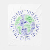 アースデイワードアート フリースブランケット (正面)