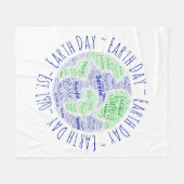 アースデイワードアート フリースブランケット (正面(横))