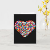 アースデイ世界全ての国がハート・パトリに国旗 カード (黄色い花)