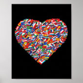 アースデイ世界全ての国がハート・パトリに国旗 ポスター (正面)