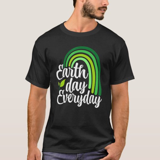 アースデイ先生アースデイ毎日レインボーアース Tシャツ (正面)