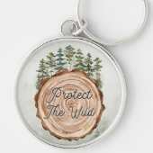 アースデイ引用文ウッドディスクパインツリーズ環境 キーホルダー (正面)