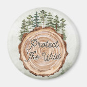 アースデイ引用文ウッドディスクパインツリーズ環境 マグネット (正面)