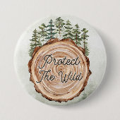 アースデイ引用文ウッドディスクパインツリーズ環境 缶バッジ (正面)