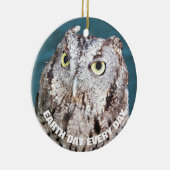 アースデイ毎日ウェスタンスクリーチフクロウ セラミックオーナメント (右)